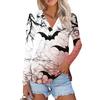 Women's Summer Fashion Casual  Printed V-Neck Long Sleeve Shirt Top