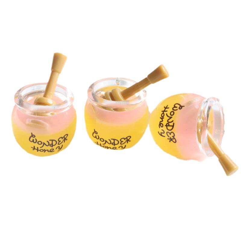Breloc Borcan de Miere cu Gradient Luminos: Accesorii Pandantiv Copilărești cu Design Cupă 3D pentru Lanțuri de Telefon DIY