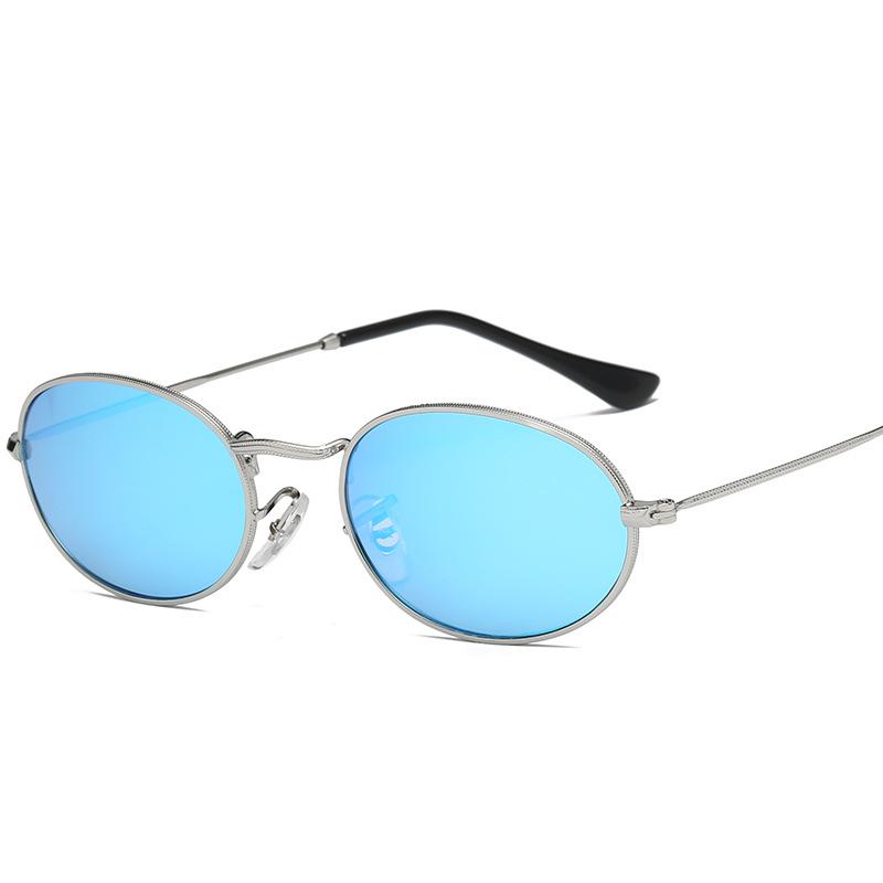 New European and American vintage oval frame sunglasses for women, colorful versatile street style sunglasses, men's glasses S