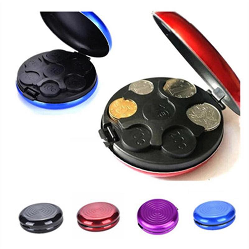 Round Usd/Euro Coin Dispenser Storage Coins Purse Wallet Holders Storage Box