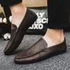 Soft Flat Leather Shoes for Men Round Toe Moccasin Black Loafers Man Casual Shoe Fashion 2025 Footwear Offer Designer Legitimate