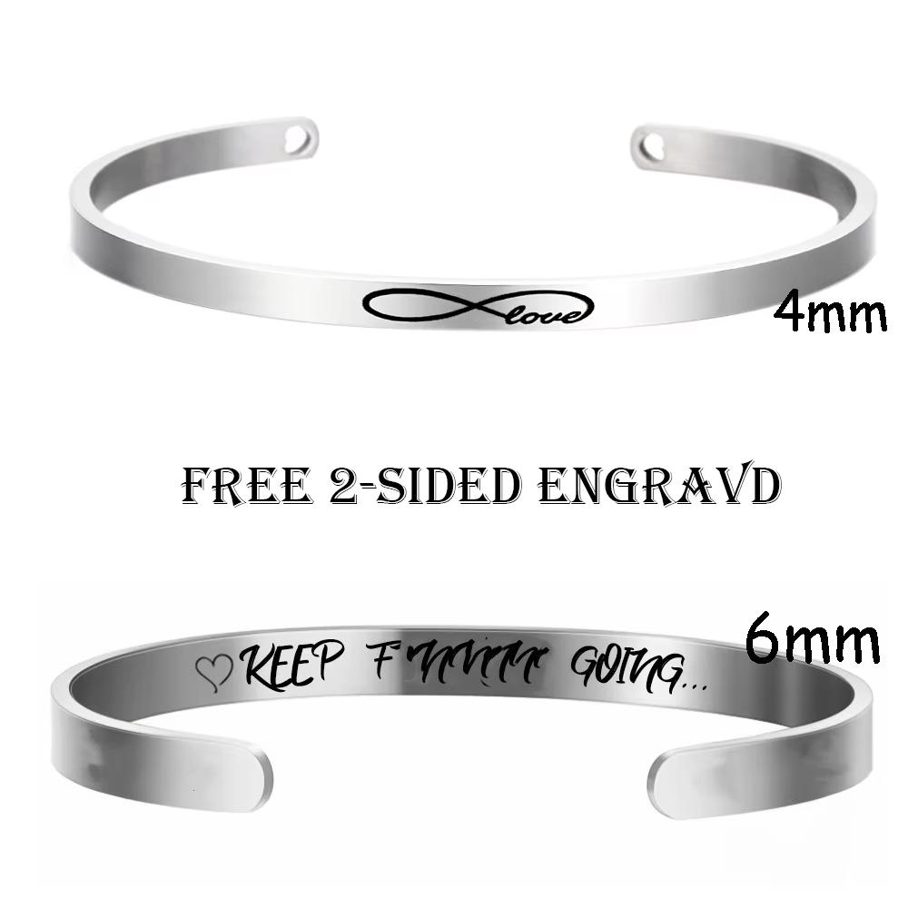 Personnalisé Bracelet for Women Custom Necklace Bar Engraved Text Mantra Bangle Cuff Stainless Steel Jewelry for Women Gift