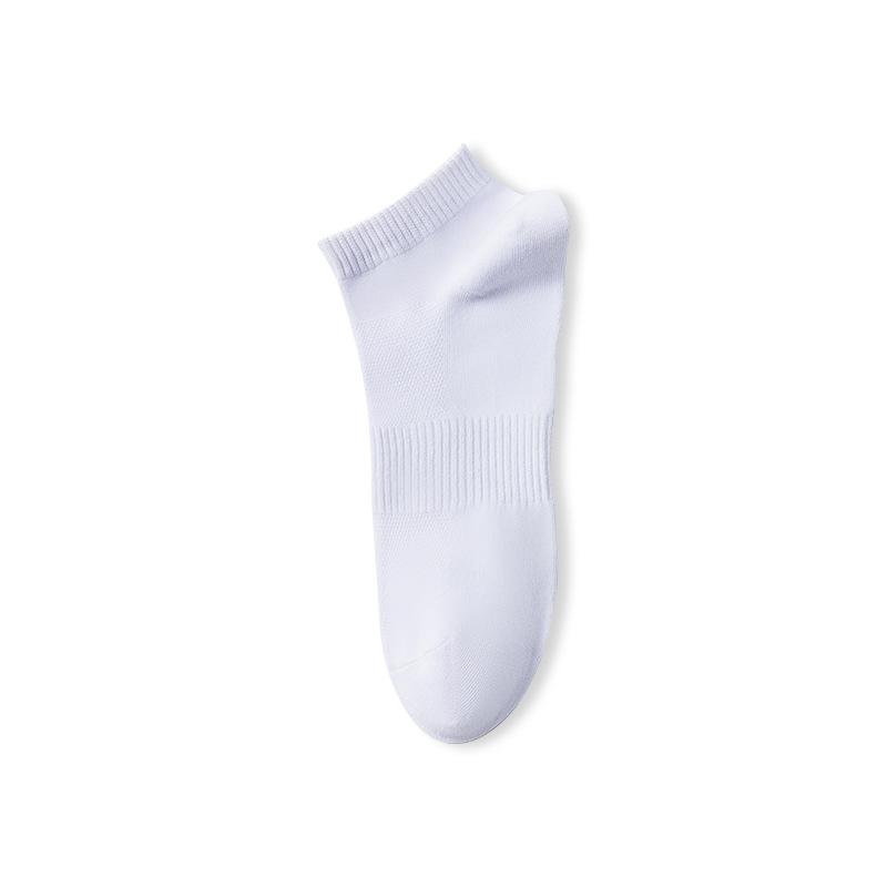 Men's Spring and Summer Boat Socks, Business Mesh Breathable and Sweat-absorbent Men's Pure Cotton Socks, Solid Black Socks
