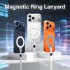 Universal Mobile Phone Magnetic Ring Lanyard Detachable Phone Charm Magnet Ring Wirst Adjustable Bag Strap for iPhone 16 17 Pro
