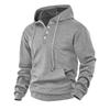 Autumn and Winter Men's T-shirt Casual Long-sleeved Solid Color Hooded Button Fashion Casual Bottoming Shirt Sweatshirt Top