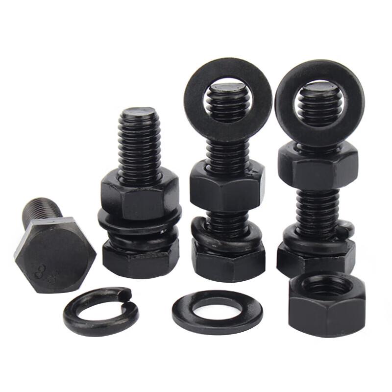 Blackened Grade 8.8 Hex Bolt, Nut, and Washer Set