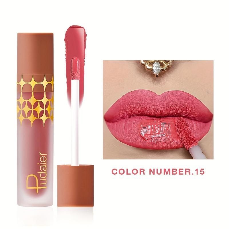 

24 цвета высокопигментированная матовая глазурь для губ - стойкая, устойчивая к размазыванию жидкая помада красно-коричневых тонов для вечернего макияжа губ 15#