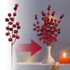 Artificial Red Berries Stems, Berry Picked Holly Berries For Christmas Tree Christmas Wreath Decoration Flower Arrangement, Halloween Festiva