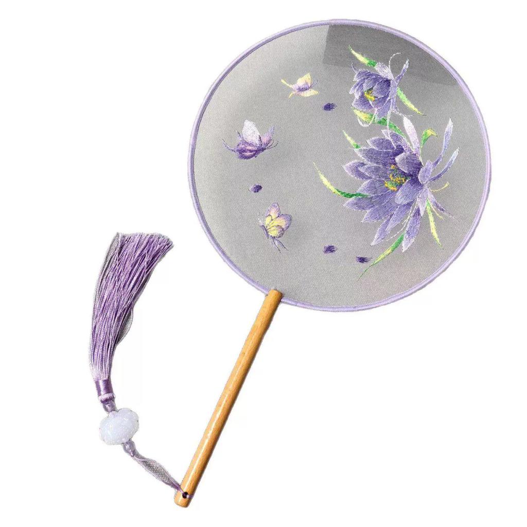 Ancient-Style Fan, Suzhou Double-Sided Embroidery Round Fan, Dance-Specific, Traditional Chinese Style, Hanfu, Qipao, Classical Round Fan, Summer Fan