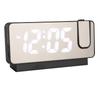 Projection Alarm Clock USB Rechargeable White Light Snooze Function Adjustable Brightness LED