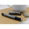 Xezo Incognito Diamond Cut Serial Medium Fountain Pen With Zinc Slate Tracker. Platinum Plated