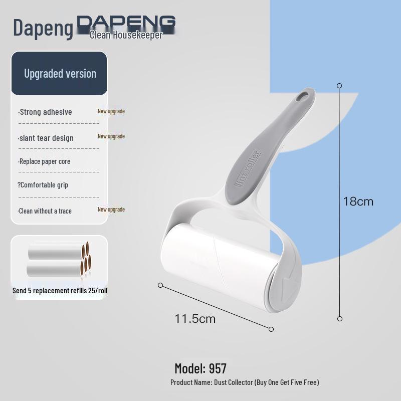 Extra Large Dual-Use Lint Roller with Long Handle for Pet Hair Removal