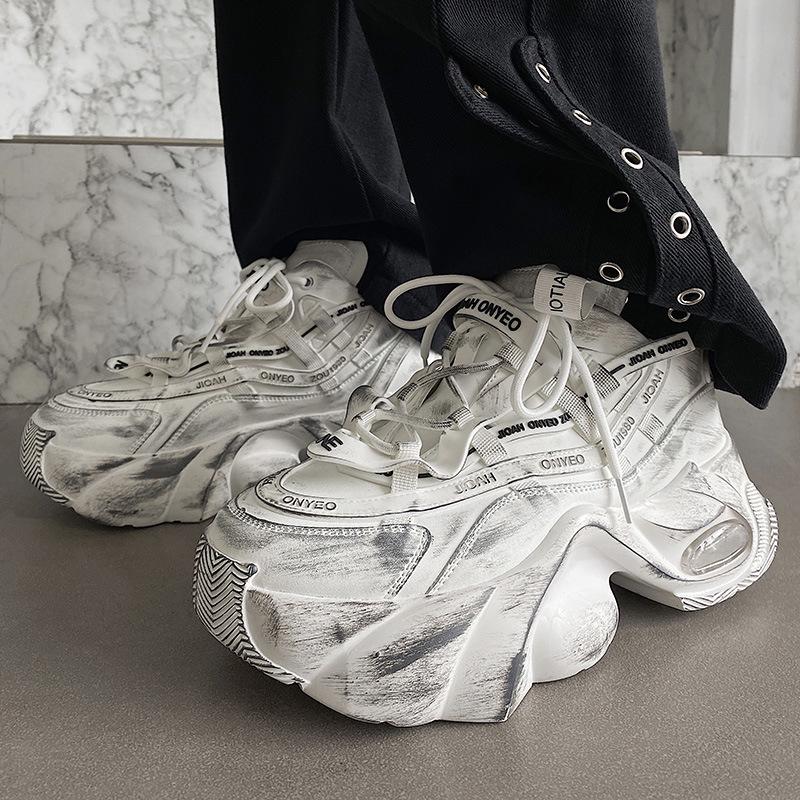 Z Brand Men's 2025 Height-Boosting Retro Sneakers - Breathable, Casual, Autumn Dad Shoes with Thick Soles.