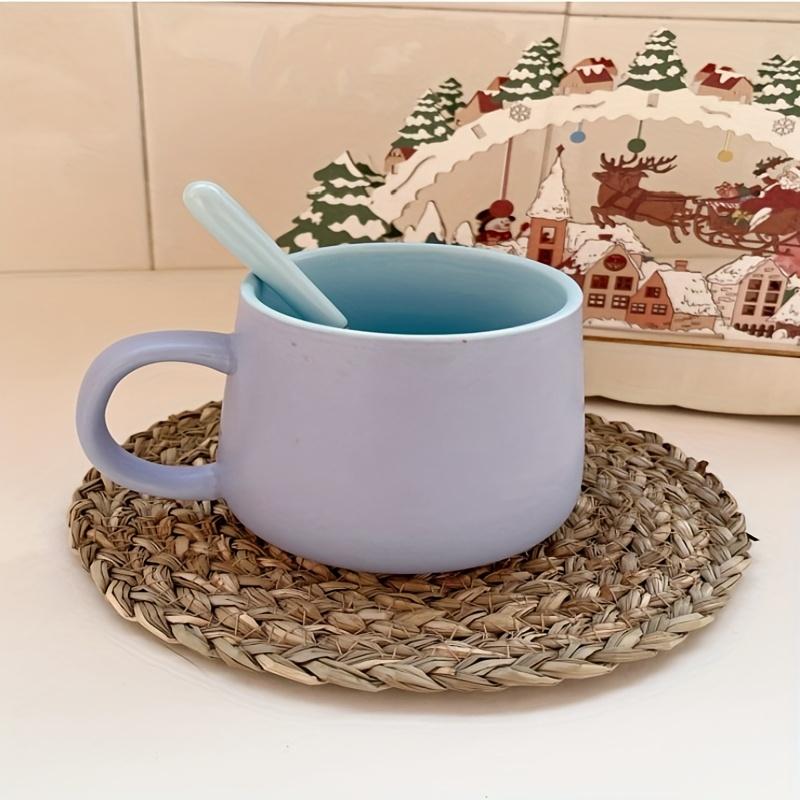 Set of Six, Natural Woven Dinner Plates, Made of Polyester, Measuring 11.0 cm, Heat Resistant, Farmhouse Bohemian Style
