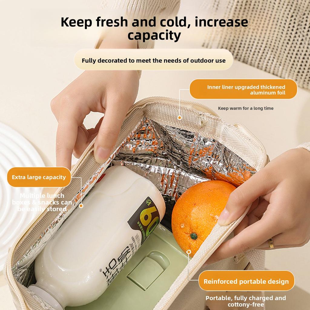 Lunch Bag Handheld Insulated Bag Bento Bag New Model For Office Workers And Students Lunch Bag With Thickened Aluminum Foil