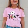 Girls Summer T-shirt Short Sleeve New Children's Printed Letter Flower Clothes Kids  Girls Clothes  Clothes