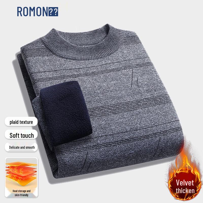 ROMON Men s Plush Lined Knit Sweater 2XL