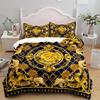 Set da letto di lusso con motivo barocco dorato Set copripiumino singolo matrimoniale queen size king size Set copripiumino per regalo Biancheria da letto