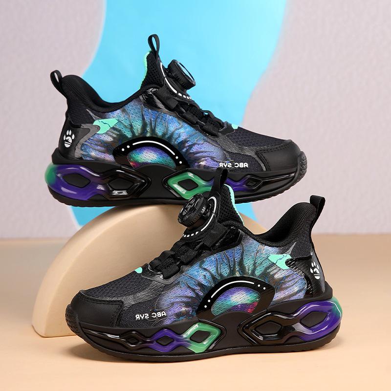 Summer Boys' Rotating Buckle Sports Shoes for Running and Basketball