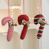 Christmas Cane Candy Pendant Red Christmas Tree Decoration Bell Bow Pendant Xmas Tree White Red Lollipop Hanging Decoration