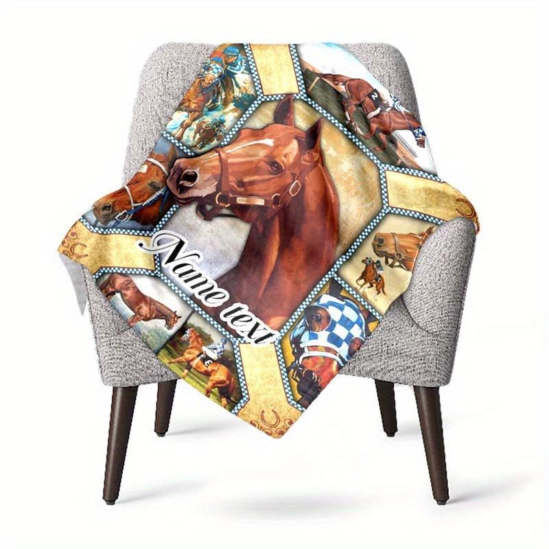 Race Customized Your Name Blanket Warm Comfortable Soft Blanket For Chair Office Sofa Bed Sofa Office Camping Suitable For Gifting Relatives And