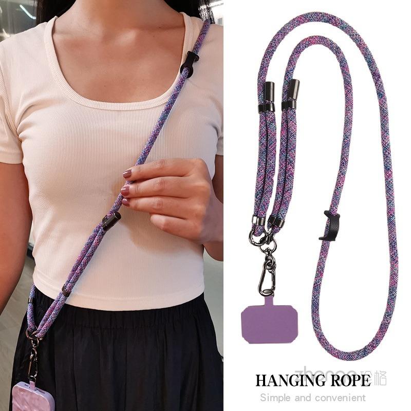Cross-body Halter Neck Dual-purpose Adjustable Back Mobile Phone Lanyard Women's Ins Outdoor Travel Mountain Climbing Mobile Phone Lanyard Long Style