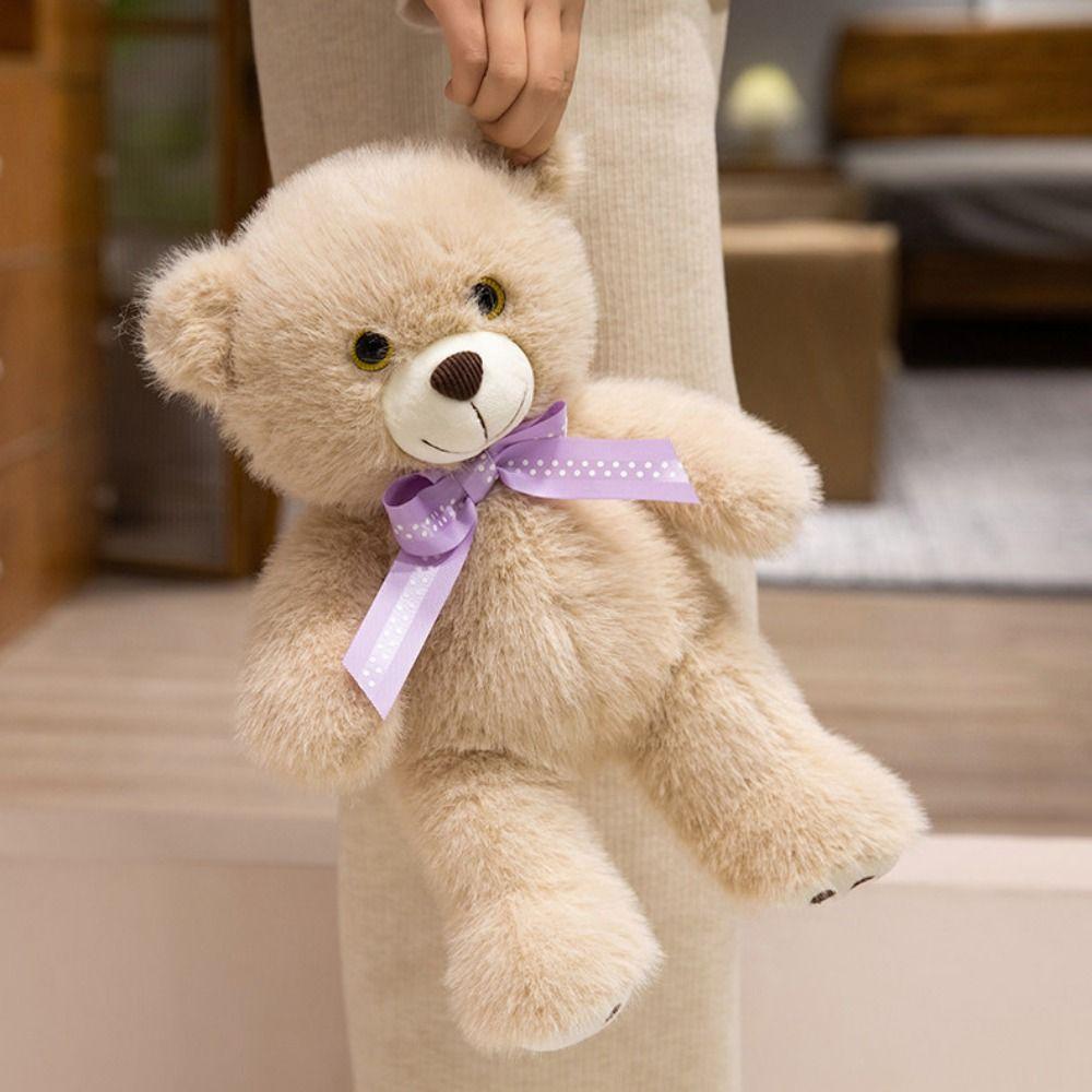 Couple Bears Bow Bear Plush Toys Ribbon Bow Tie Stuffed Animal Pillow  Adults Children