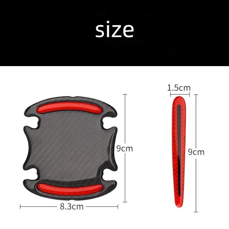 8Pcs Car Door Handle Sticker Protection Sticker Door Handle Paint Surface Anti-Scratch Sticker Car Safety Reflective Strip