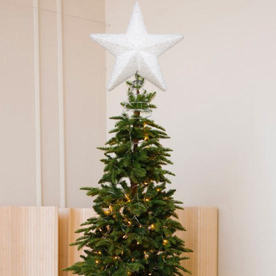 Glitter Stjerne Juletretopp Glitrende Stjerne Tretopp Julepynt til Feriehjem Skrivebord Festdekor