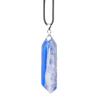 Hexagon Natural Stone Necklace With Crystal Bullet Pendant For Wear Fashion