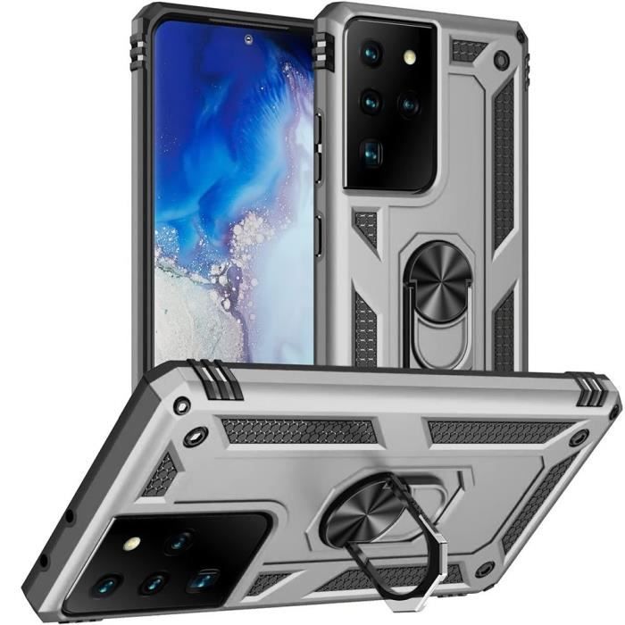 Coque de Protection - PROSHOP - pour Samsung S21 Ultra - Argenté - Antichoc - Style Armée