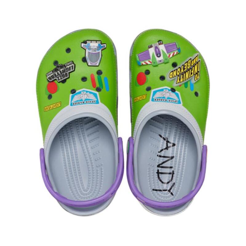 Crocs EVA Fashion Versatile Cartoon Children's Sandals Green Grey Medium Children