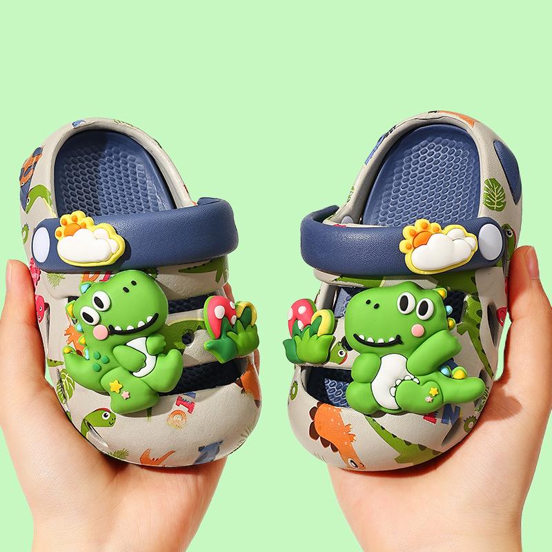 

Children s clogs, girls summer non-slip beach shoes, closed-toe boys baby indoor bathing slippers, girls home slippers 34-35Inner Length21cm синій
