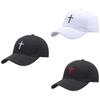 Cross Embroidery Hat With Adjustable Cotton Cap For Summer Outdoor Casual Wear