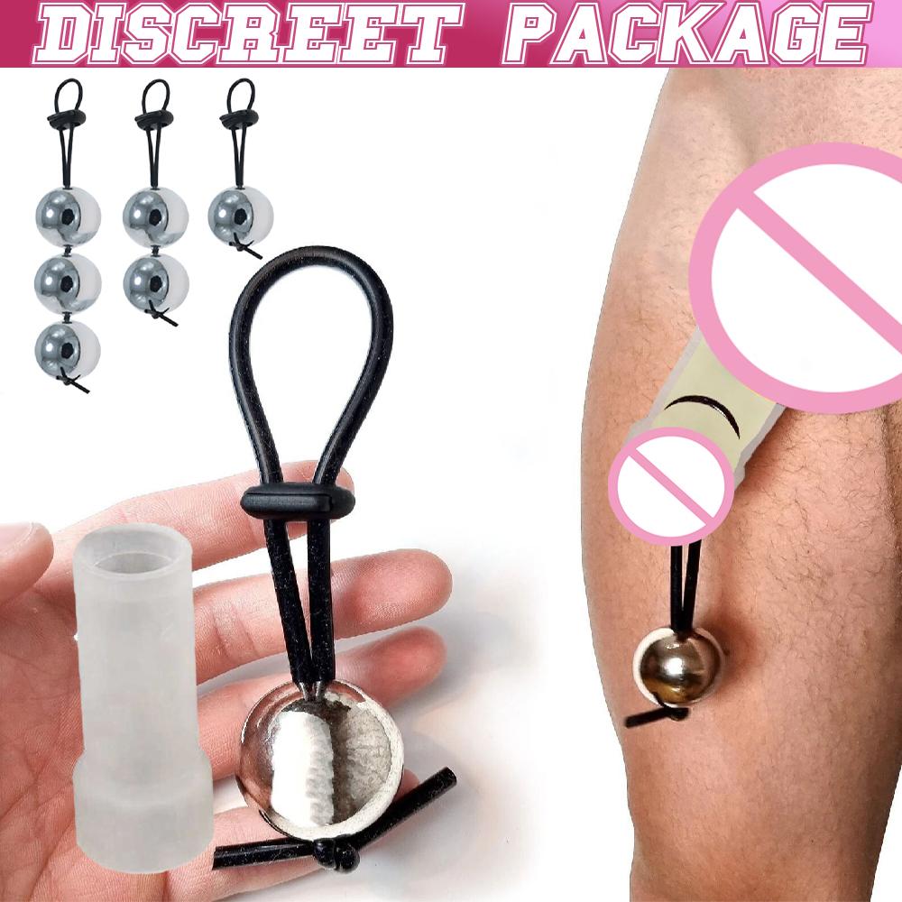 Male Heavy Weight Ball Stretcher Penis Extender Enlarger Ring Hanger Trainning with Glan Sleeve
