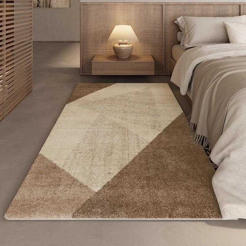 Retro Faux Cashmere Thickened Bedside Rug - Absorbent Bedroom, Bay Window, and Sofa Floor Mat