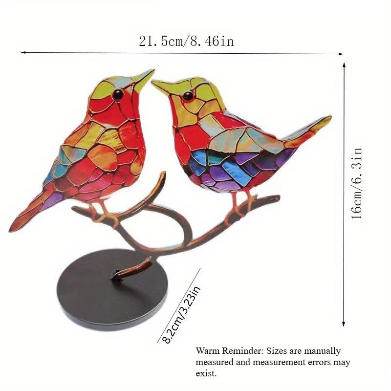 Small Creative Flower Bird Hanging Ornament Cute Bird Figurine Flock Series Home Wall Desktop Table Decor Gift Collection