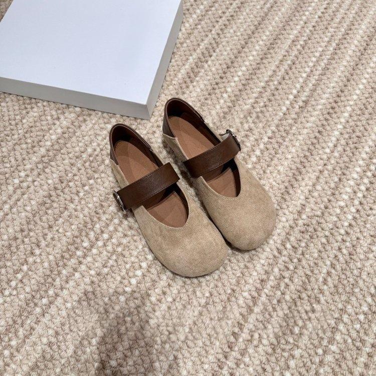 Retro Leopard Print Mary Jane Shoes Women's Autumn 2025 New French Light Mouth Single Shoes One Word with Flat Ballet Shoes