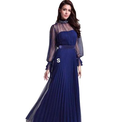 2025 Chic European & American Women's Mesh Long-Sleeve Dress for Spring/Summer - Perfect for Annual Meetings & Evening Banquets.