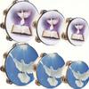 6inch Handheld Tambourine, Double Row Jingle Accompanying Orff Percussion Instrument, for Ktv, Parties Atmosphere Gifts(Drumstick Not Included)