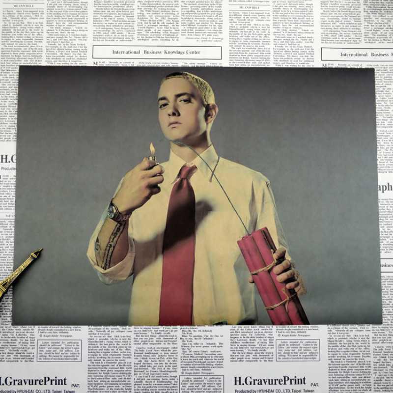 Eminem Retro Punk Poster - Kostenloser Versand Dekorative Rock Sänger Kunst