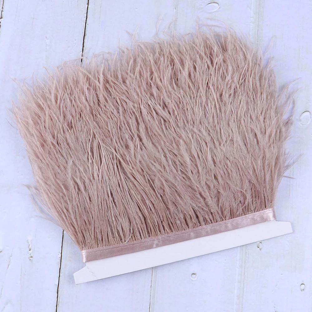 Feather10Meters 8-10cm Natural Ostrich Feather Trims for Needlework and Handicraft Plume Ribbon Fringe Skirt Decoration