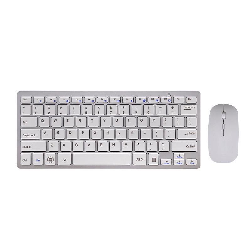 2.4G Silent Portable Wireless Bluetooth Keyboard & Mouse Set for Mobile, Tablet, Laptop - Battery Powered