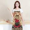 Coffee Time Apron, Stacked Coffee Cups Pattern, Vintage Cafe Theme Kitchen Cooking Bib, Multiple Sizes Available