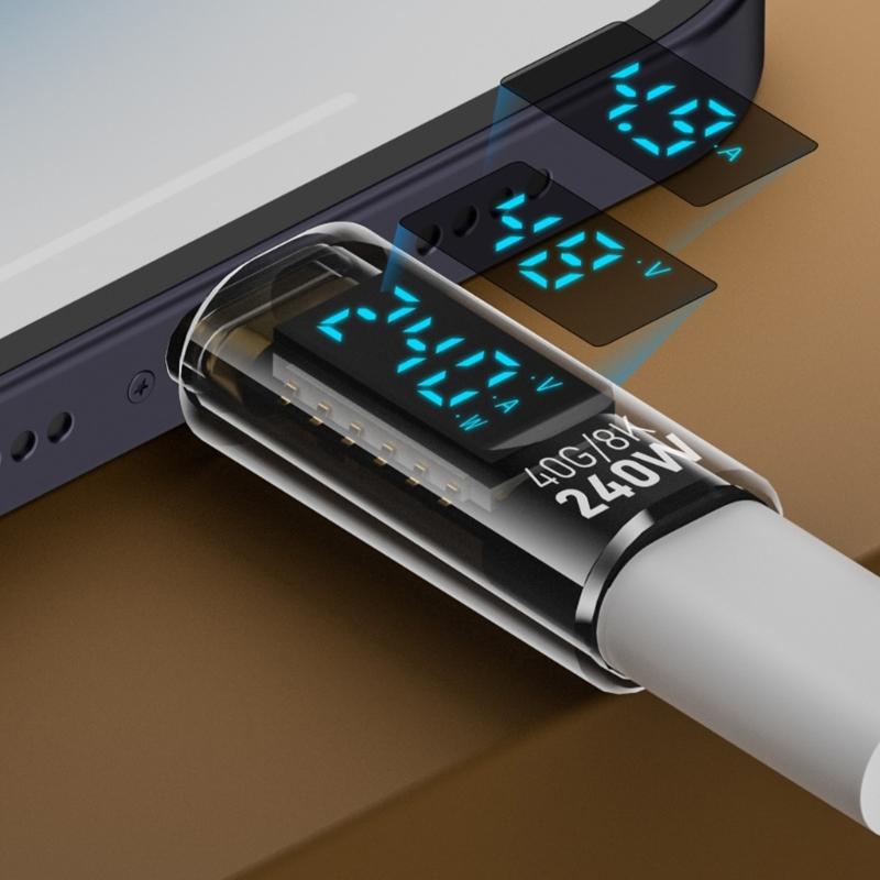 USB C to USB C Adapter 240W Charging and 40Gbps Data Transfer With Digital Display For Phones Laptops Video Transmission