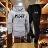 Men's AK Letter Print Casual Two-Piece Hoodie and Sweatpants Set
