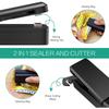 Mini Beutelversiegler 2 in 1 Wiederaufladbarer Tragbarer Beutel Vakuum Heißsiegler & Schneider für Plastik Snack PVC Beutel Outdoor Picknick Kampagne
