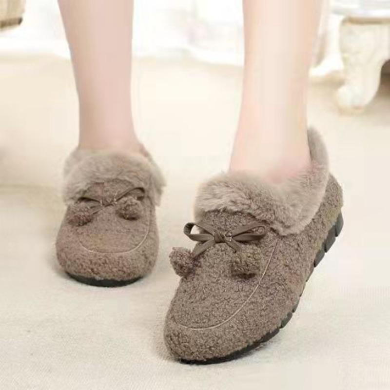 

Женские зимние плюшевые хлопковые тапочки Толстые теплые Нескользящие Комнатные Уличные Обувь для мамы 41