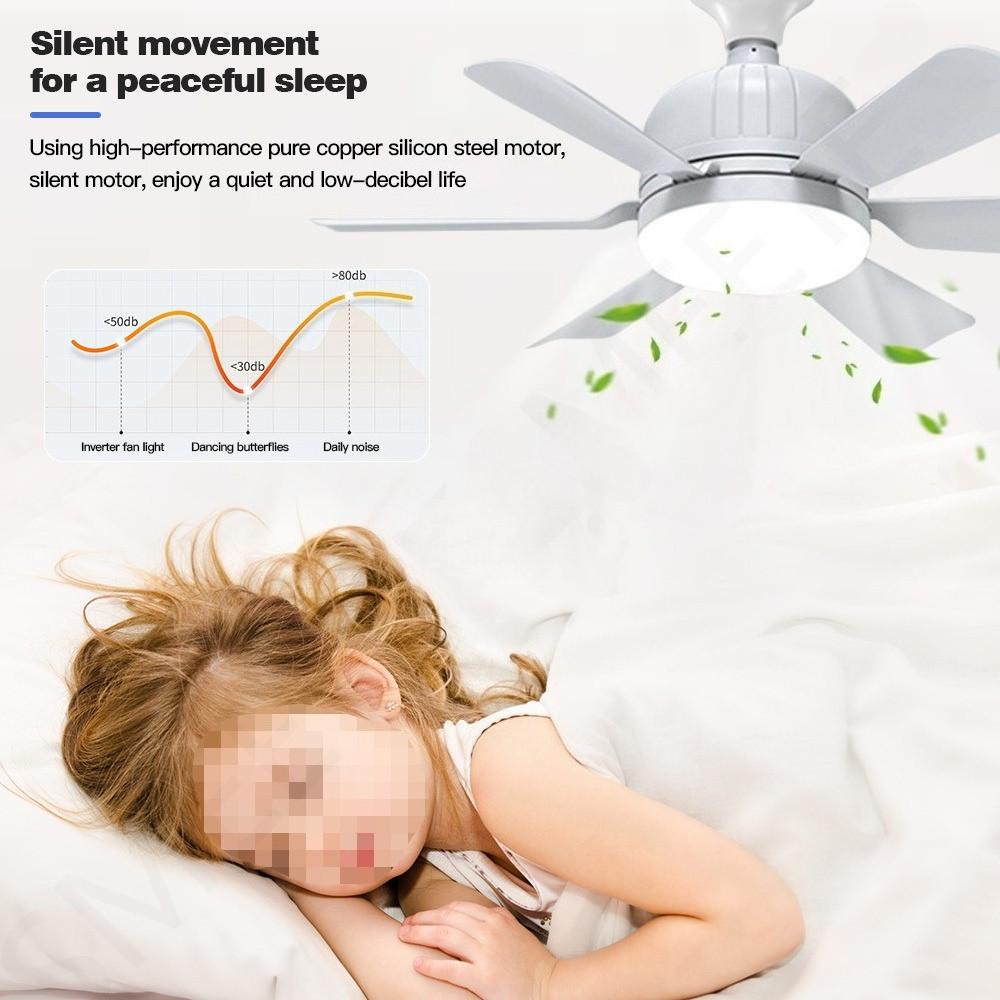 16 "Blade Household Small 3 Speed Adjustment Ceiling Fan Light Ceiling Fan With Light Tri color Dimming Lighting Fan
