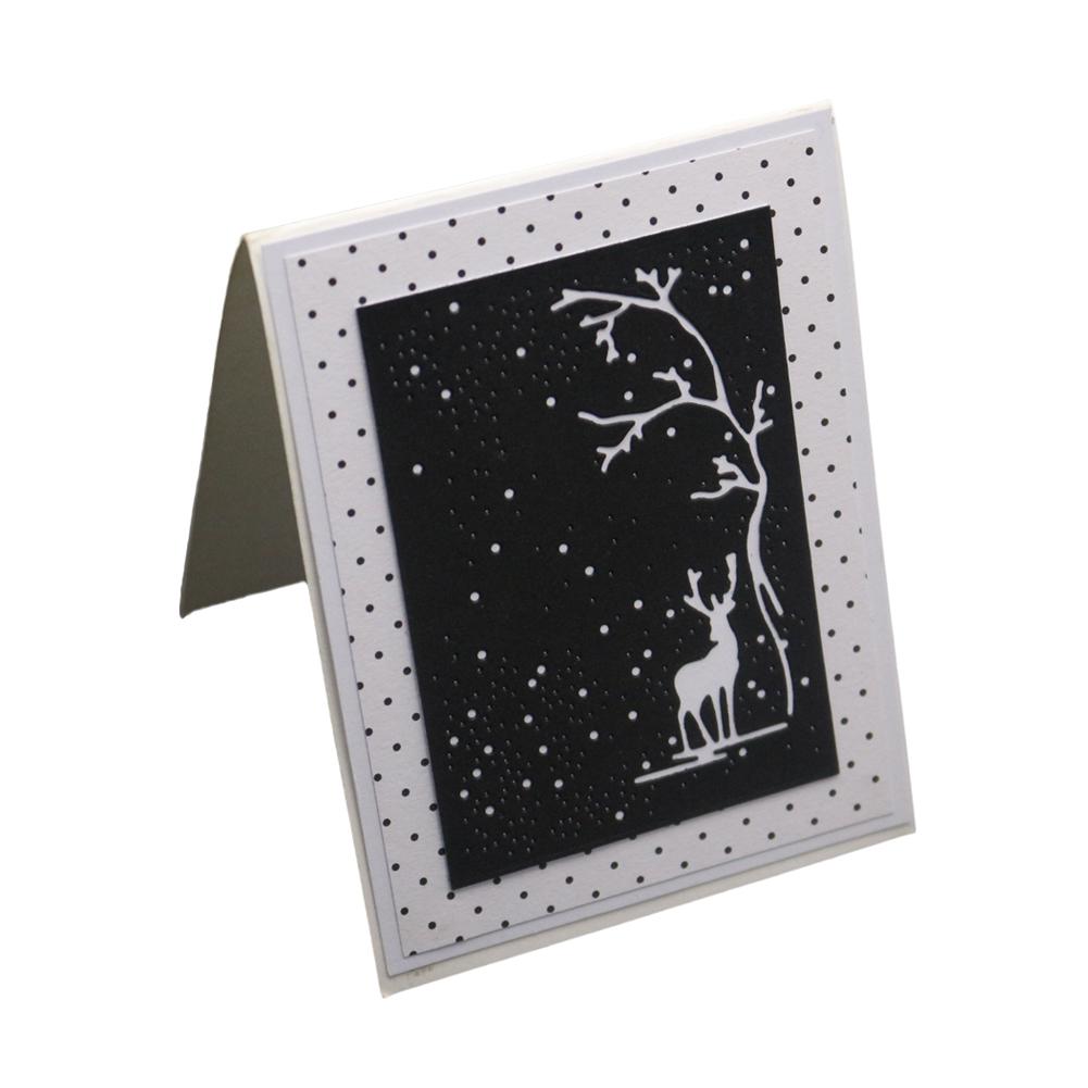 Deer Frame Under the Starry Sky Metal Silvery Stencil Embossing Cutting Dies For Diy Scrapbooking Paper Album Cards Making